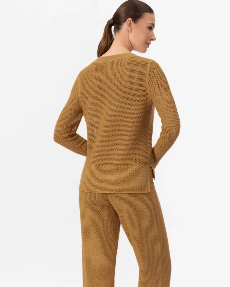 Блуза с дълъг ръкав от памук и коприна в жълто POETIC DREAMS