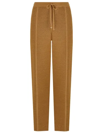 Панталон от памук и коприна в жълто POETIC DREAMS