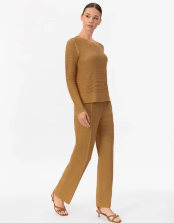 Панталон от памук и коприна в жълто POETIC DREAMS