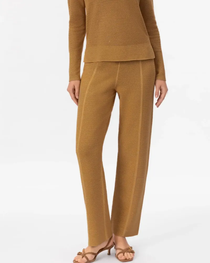 Панталон от памук и коприна в жълто POETIC DREAMS