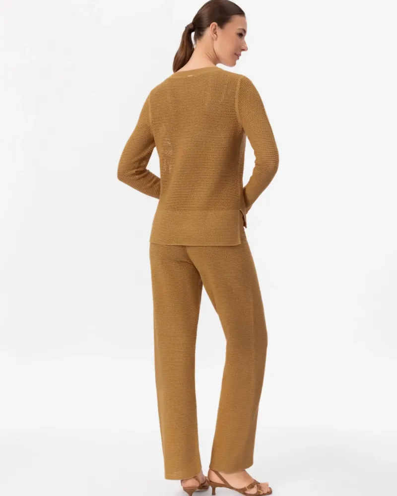 Панталон от памук и коприна в жълто POETIC DREAMS