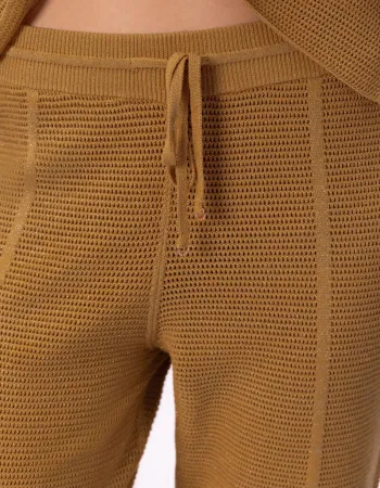 Панталон от памук и коприна в жълто POETIC DREAMS