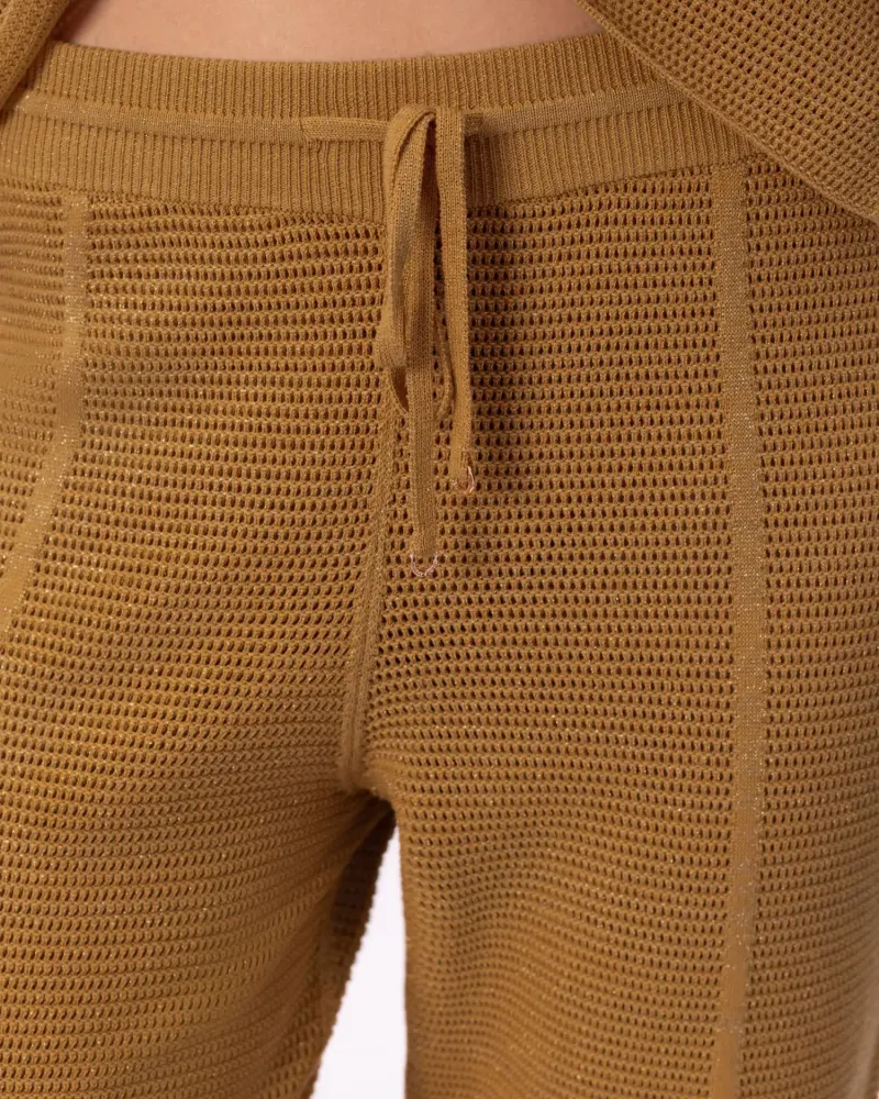 Панталон от памук и коприна в жълто POETIC DREAMS