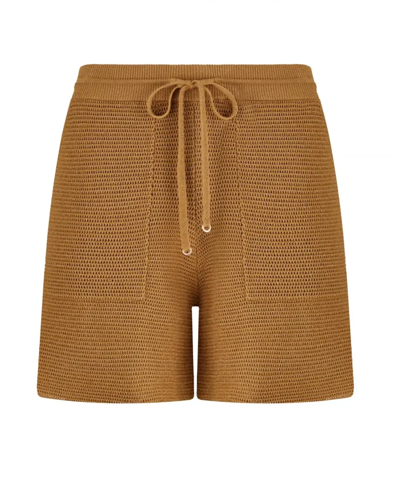 Къси панталони от памук и коприна в жълто POETIC DREAMS