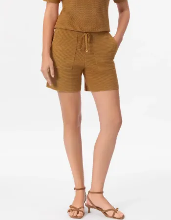 Къси панталони от памук и коприна в жълто POETIC DREAMS