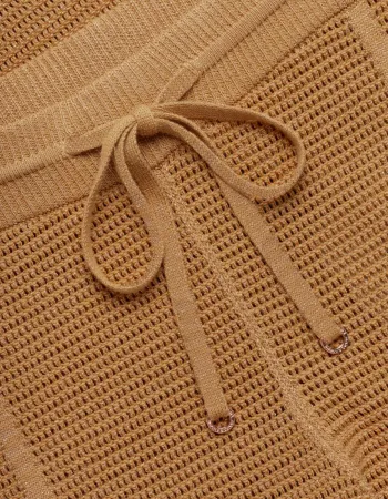 Къси панталони от памук и коприна в жълто POETIC DREAMS