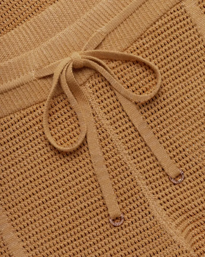 Къси панталони от памук и коприна в жълто POETIC DREAMS