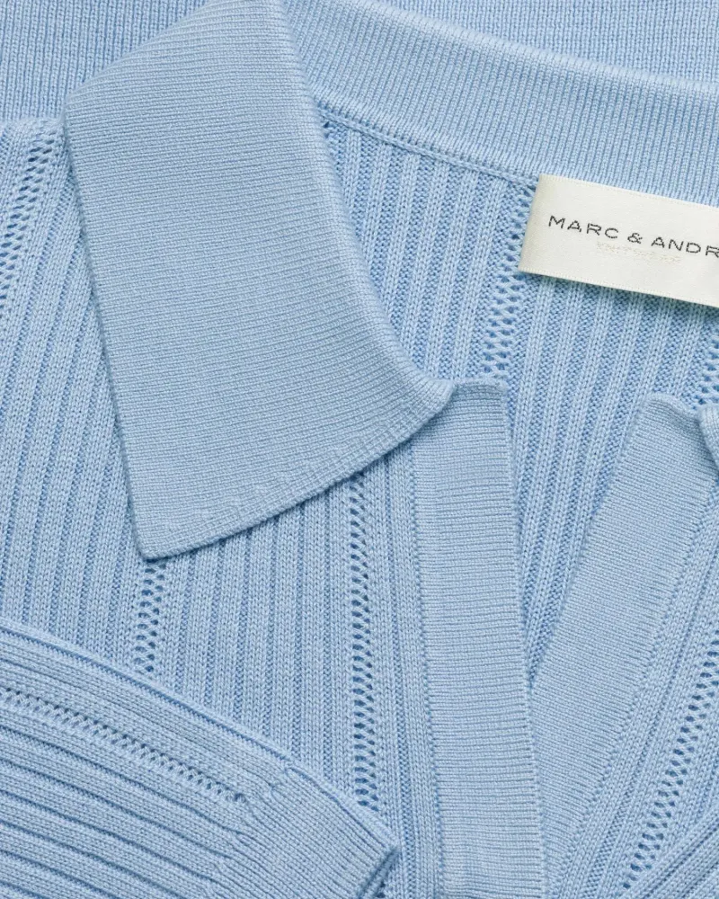 Блуза с къс ръкав от коприна и вискоза в светло синьо COSMIC WHISPER