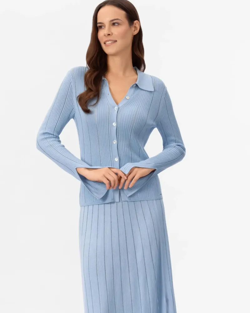 Жилетка от коприна и вискоза в светло синьо COSMIC WHISPER