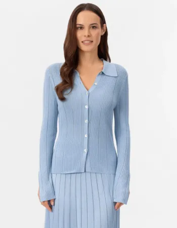 Жилетка от коприна и вискоза в светло синьо COSMIC WHISPER