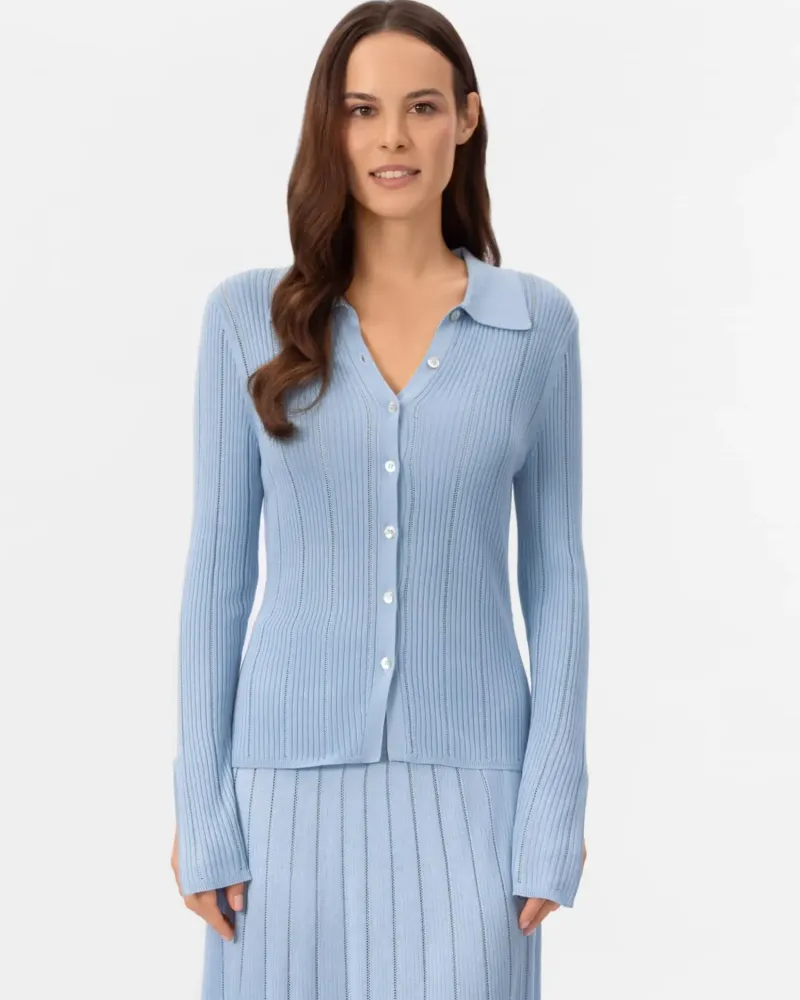 Жилетка от коприна и вискоза в светло синьо COSMIC WHISPER