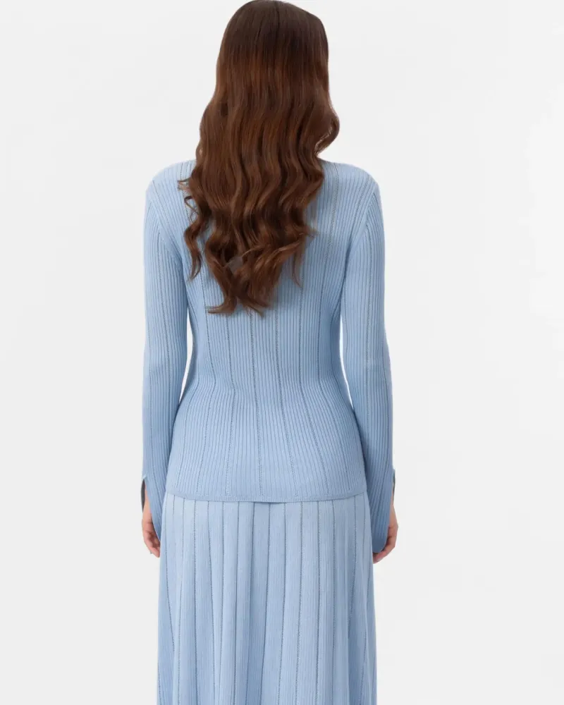 Жилетка от коприна и вискоза в светло синьо COSMIC WHISPER