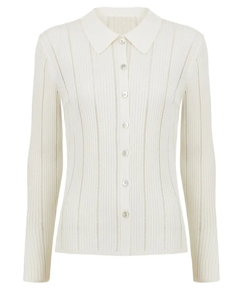 Жилетка от коприна и вискоза в бял цвят COSMIC WHISPER