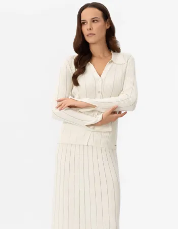 Жилетка от коприна и вискоза в бял цвят COSMIC WHISPER