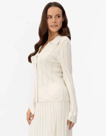 Жилетка от коприна и вискоза в бял цвят COSMIC WHISPER