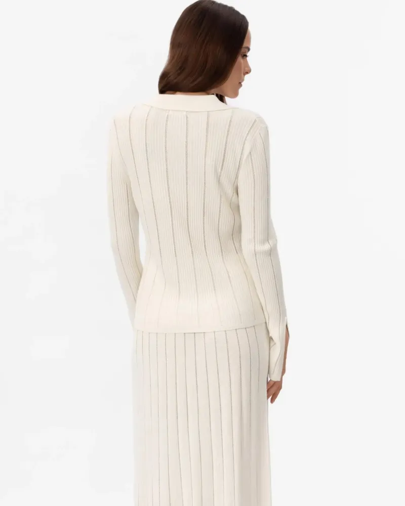 Жилетка от коприна и вискоза в бял цвят COSMIC WHISPER