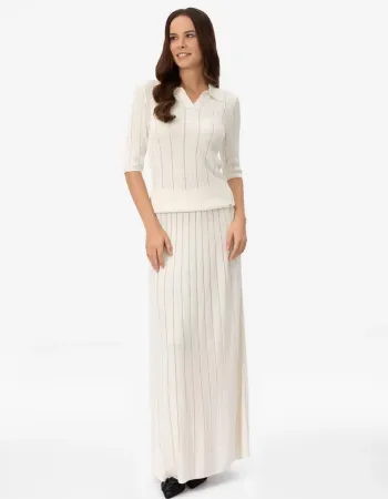 Пола от коприна и вискоза в бял цвят COSMIC WHISPER