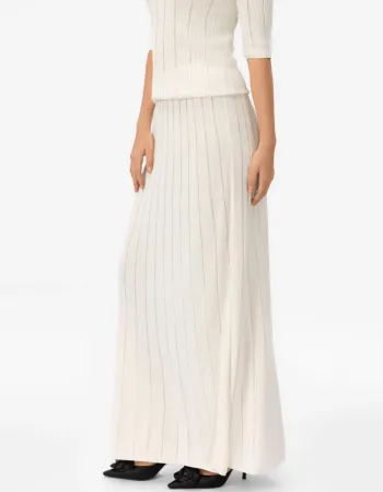 Пола от коприна и вискоза в бял цвят COSMIC WHISPER