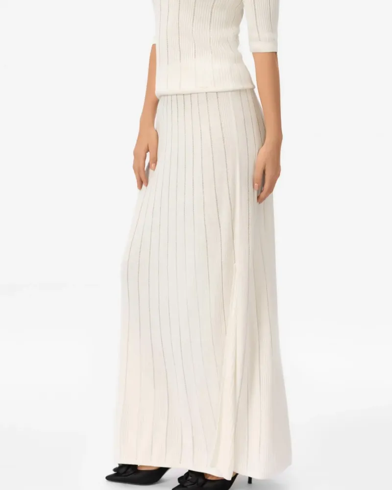 Пола от коприна и вискоза в бял цвят COSMIC WHISPER