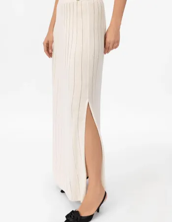 Пола от коприна и вискоза в бял цвят COSMIC WHISPER