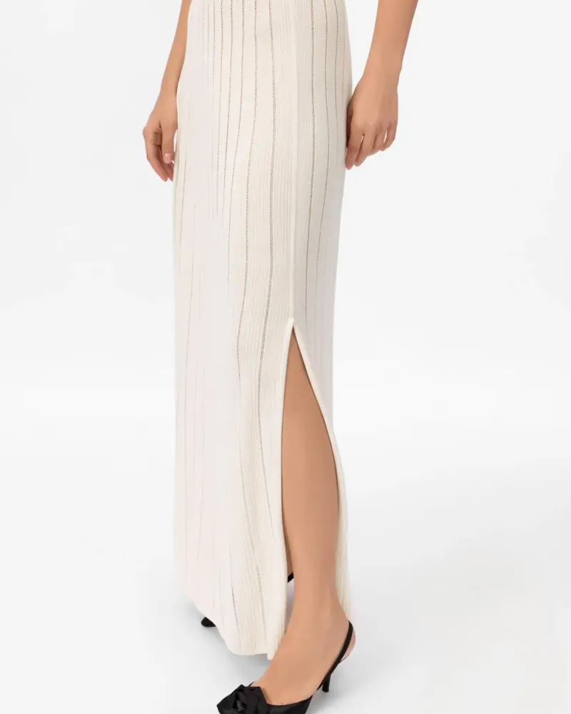 Пола от коприна и вискоза в бял цвят COSMIC WHISPER