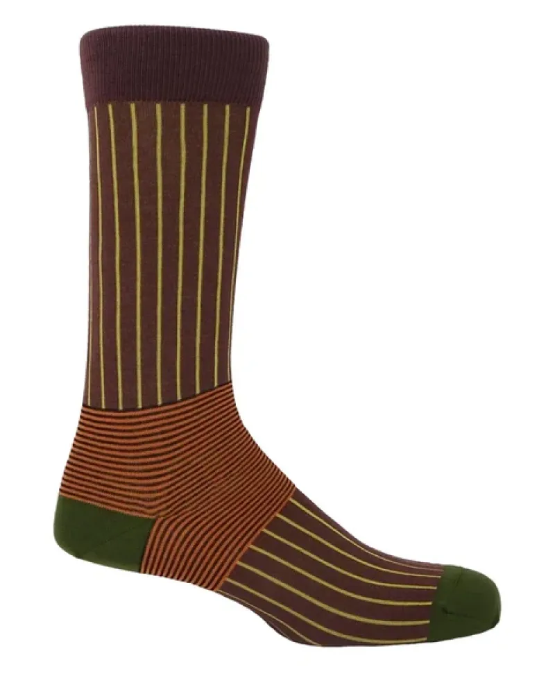 Мъжки чорапи OXFORD STRIPE Brown