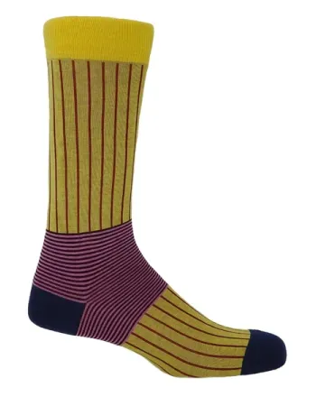 Мъжки чорапи OXFORD STRIPE Yellow