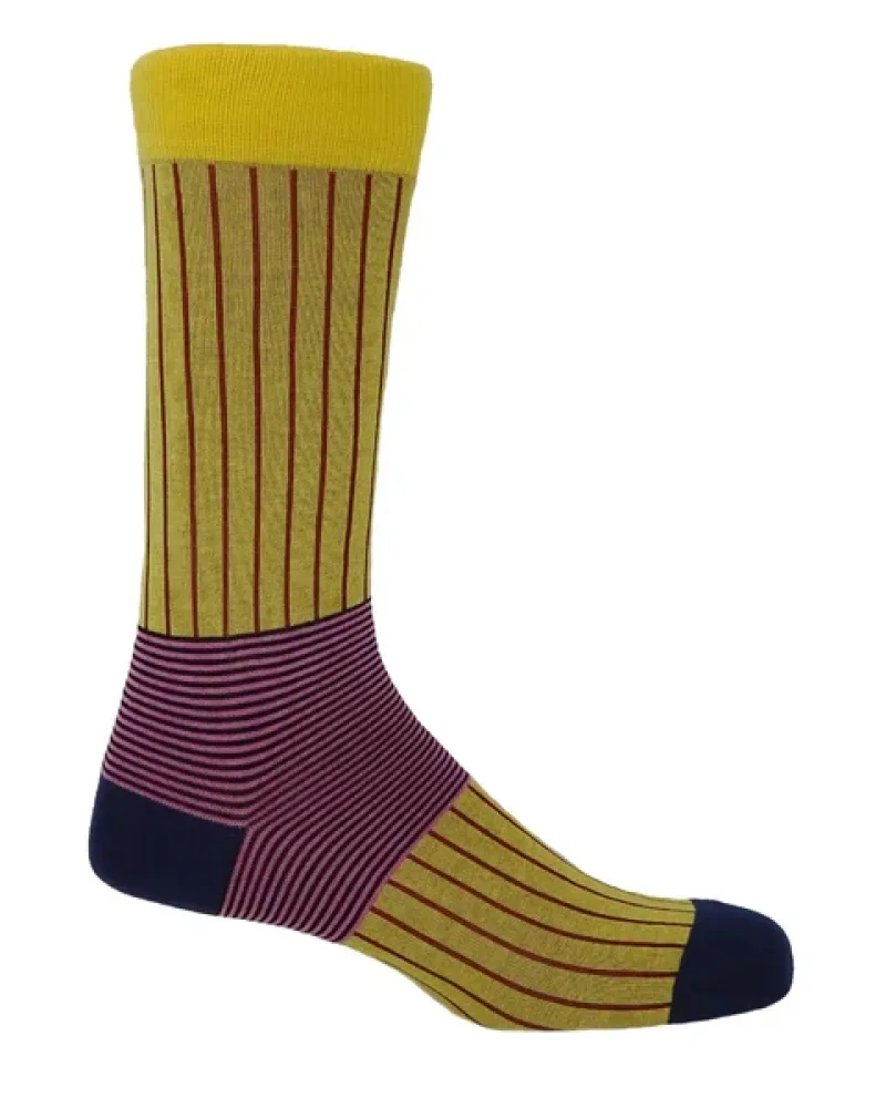 Мъжки чорапи OXFORD STRIPE Yellow