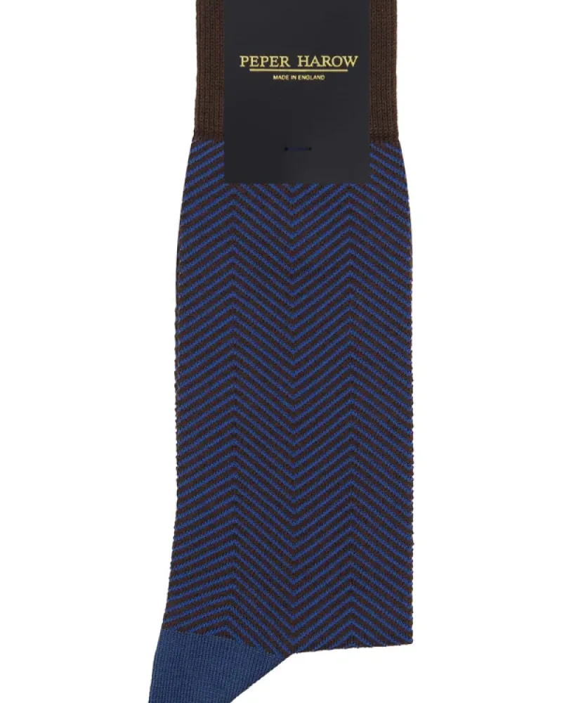 Мъжки чорапи LUX TAYLOR Brown Navy
