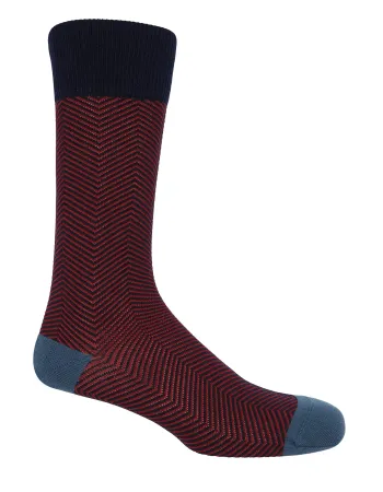 Мъжки чорапи LUX TAYLOR Navy Red