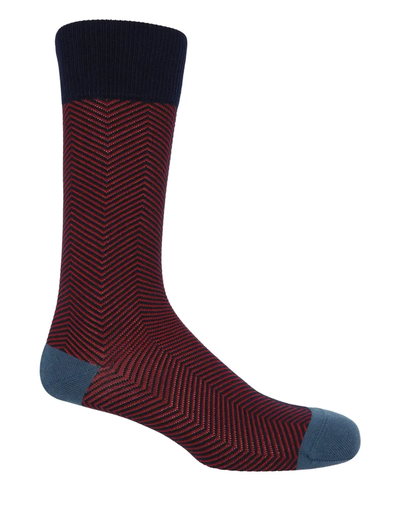 Мъжки чорапи LUX TAYLOR Navy Red