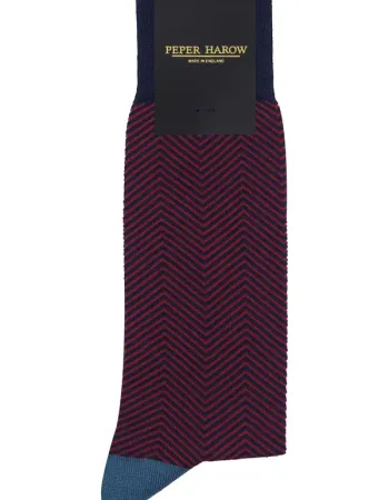 Мъжки чорапи LUX TAYLOR Navy Red