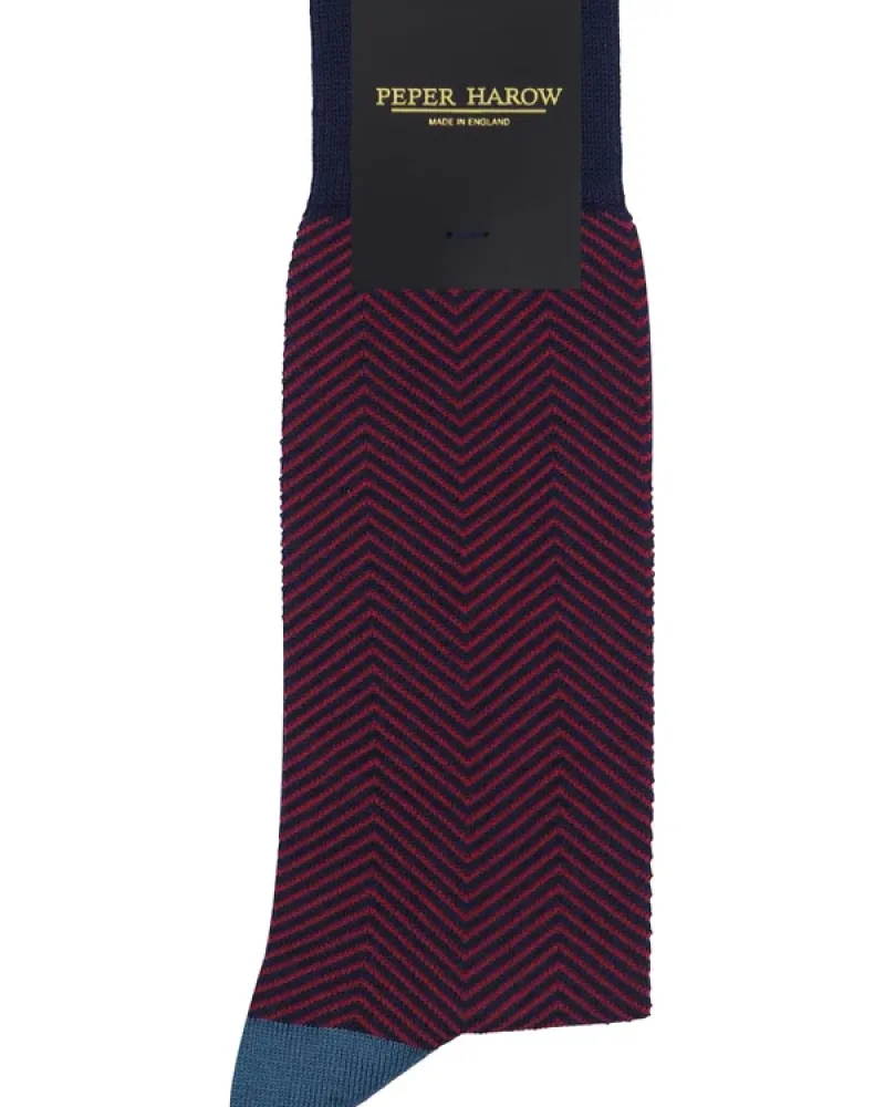 Мъжки чорапи LUX TAYLOR Navy Red