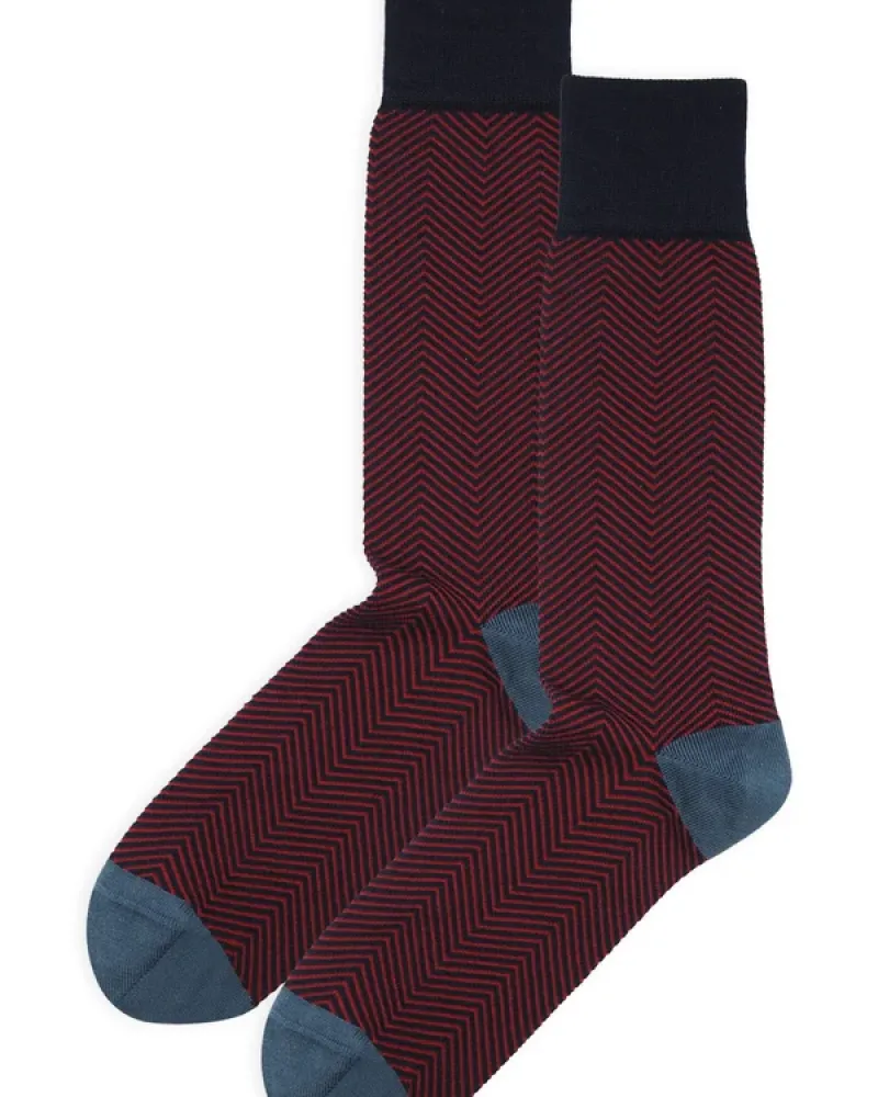 Мъжки чорапи LUX TAYLOR Navy Red