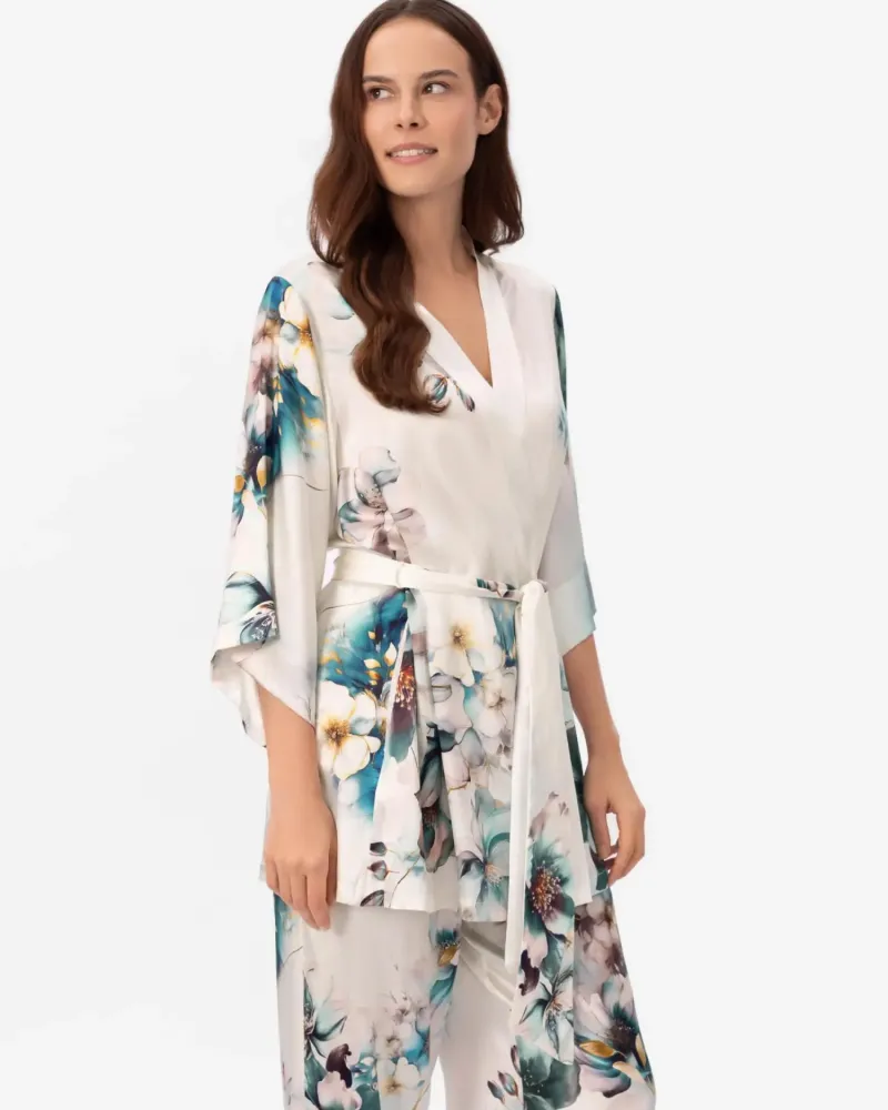 Късо копринено кимоно Florelle