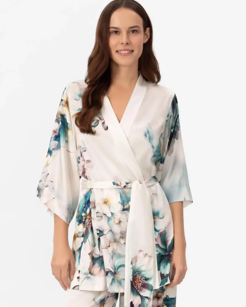 Късо копринено кимоно Florelle