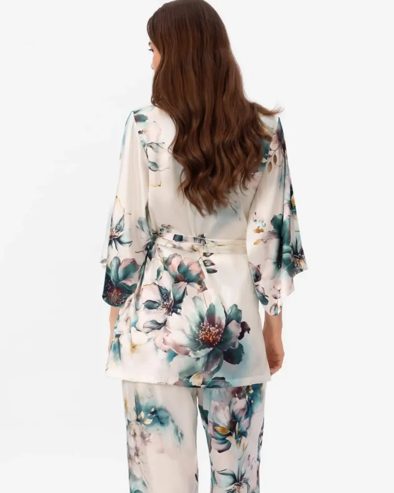 Късо копринено кимоно Florelle