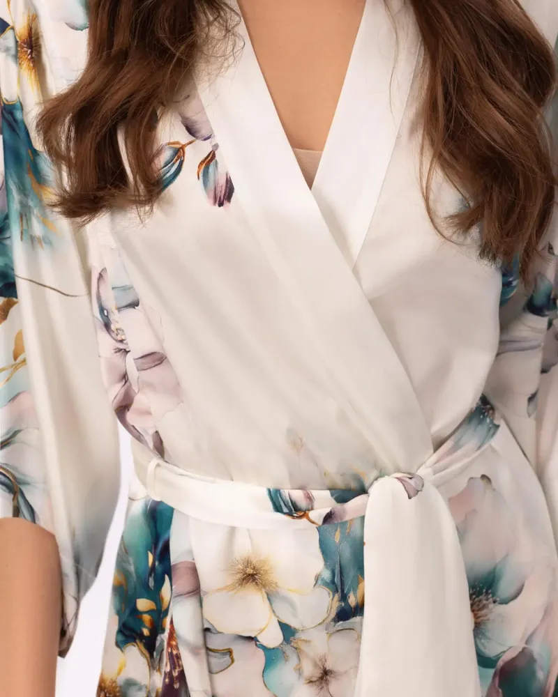 Късо копринено кимоно Florelle