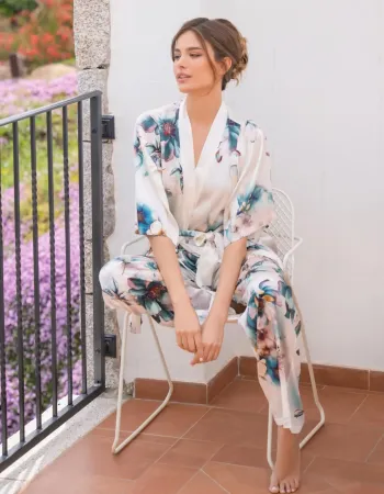 Дълъг копринен панталон Florelle