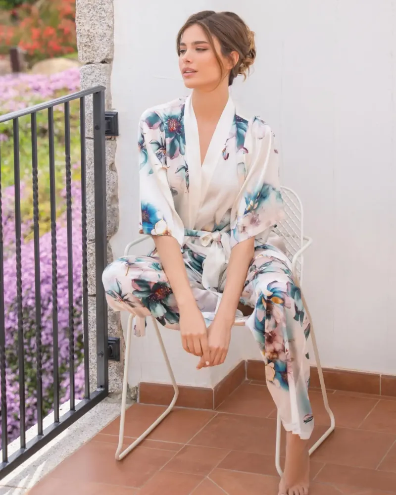 Дълъг копринен панталон Florelle