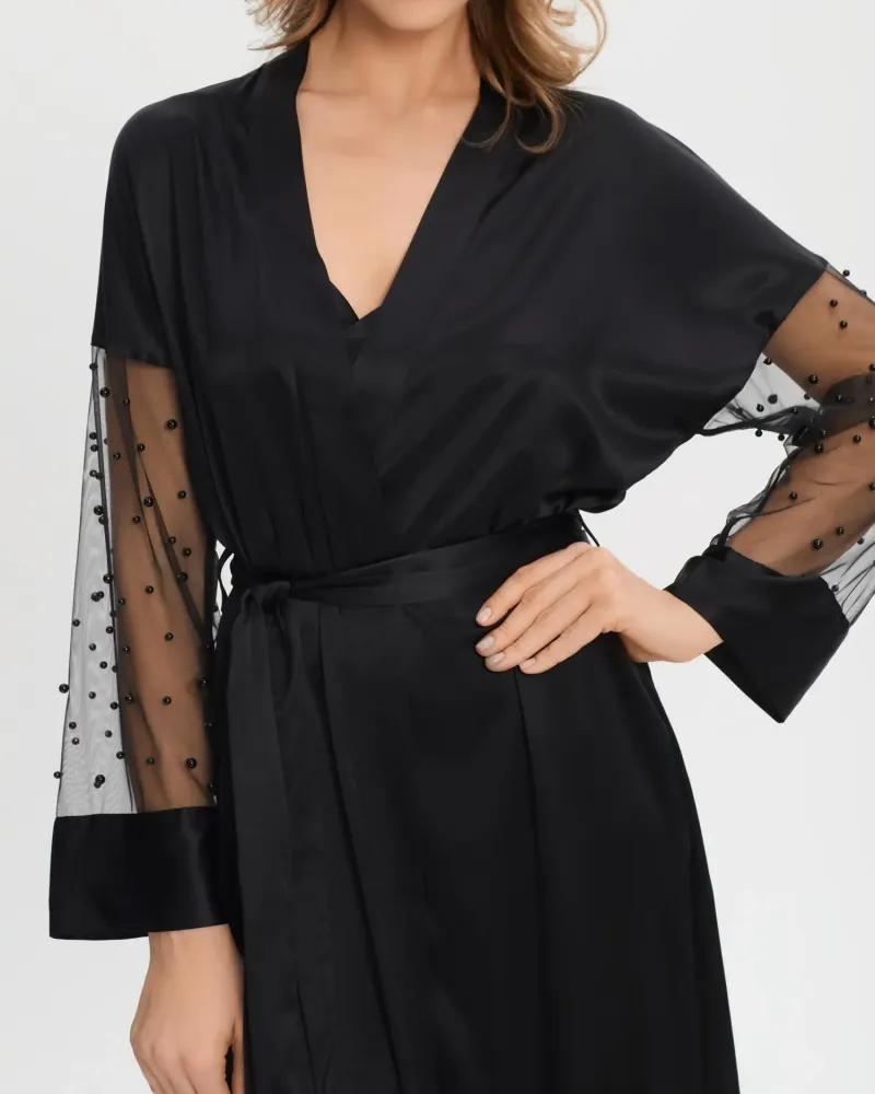 Копринено кимоно с перли Blackwood Rose