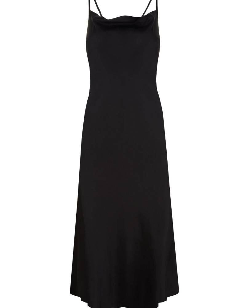 Черна копринена нощница Blackwood Rose