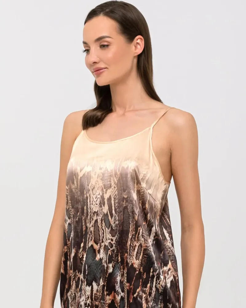 Копринен топ пижама със змийски принт Fearless