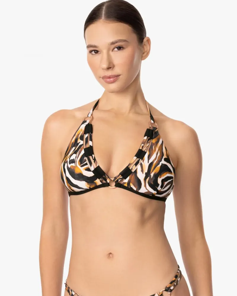 Бански горна част с триъгълни чашки EYE OF THE TIGER