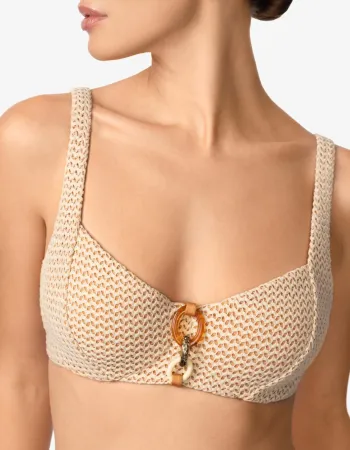 Бански горна част с банели и меки чашки AMBER