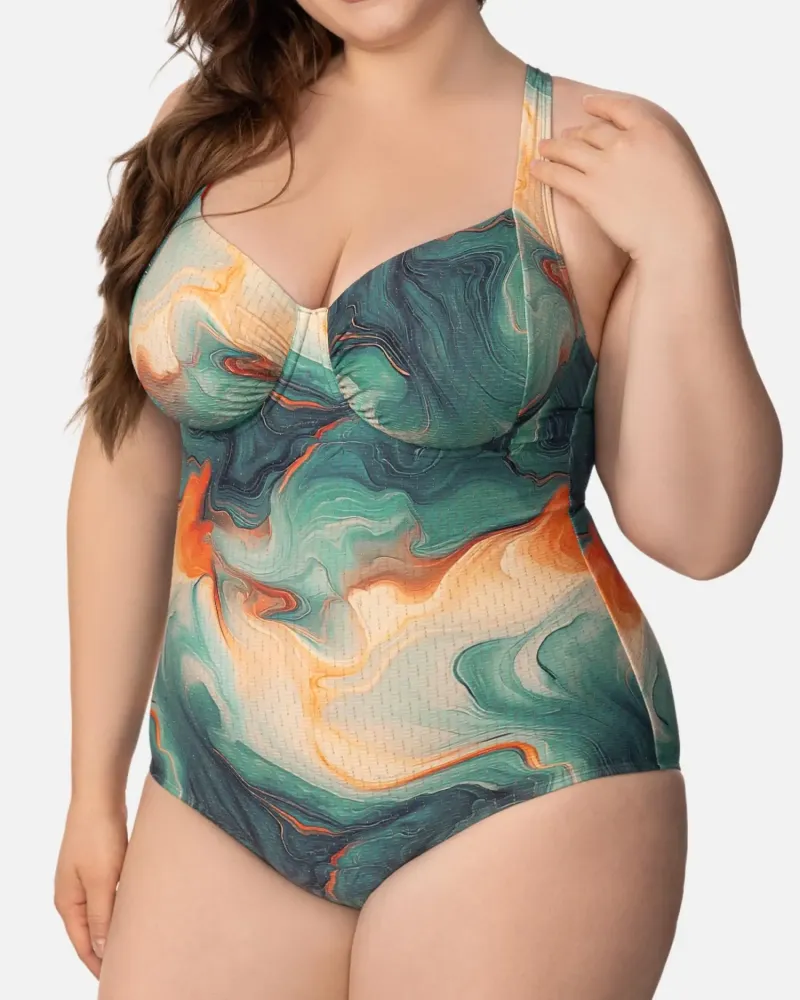 Цял бански с меки чашки SEA SWIRLS
