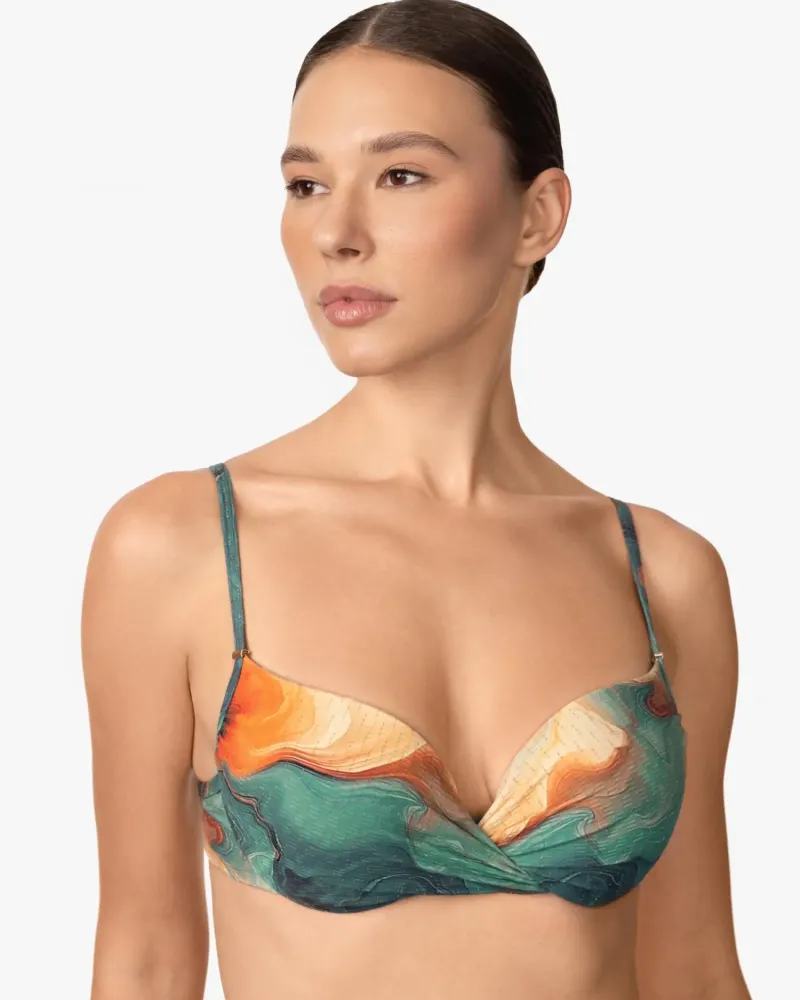 Бански горна част с Push Up SEA SWIRLS