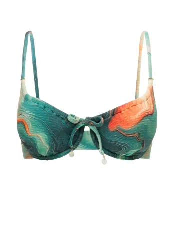 Бански горна част с банели и меки чашки SEA SWIRLS