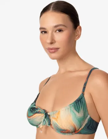 Бански горна част с банели и меки чашки SEA SWIRLS