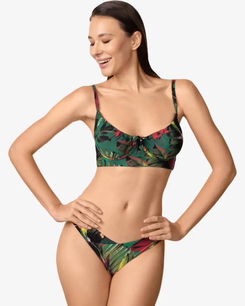 Бански горна част с банели и меки чашки WILD RHYTHM